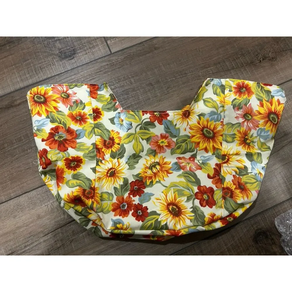 Longaberger Picnic Tote Basket Liner Sunflower fabric